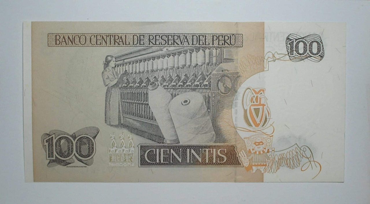 | Casa do Colecionador Peru / Cédula Estrangeira / 100 Intis - 1987 / Ramon Castilla / Flor de Estampa