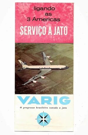 Propaganda Antiga Folder Varig Serviço A Jato - Anos 60