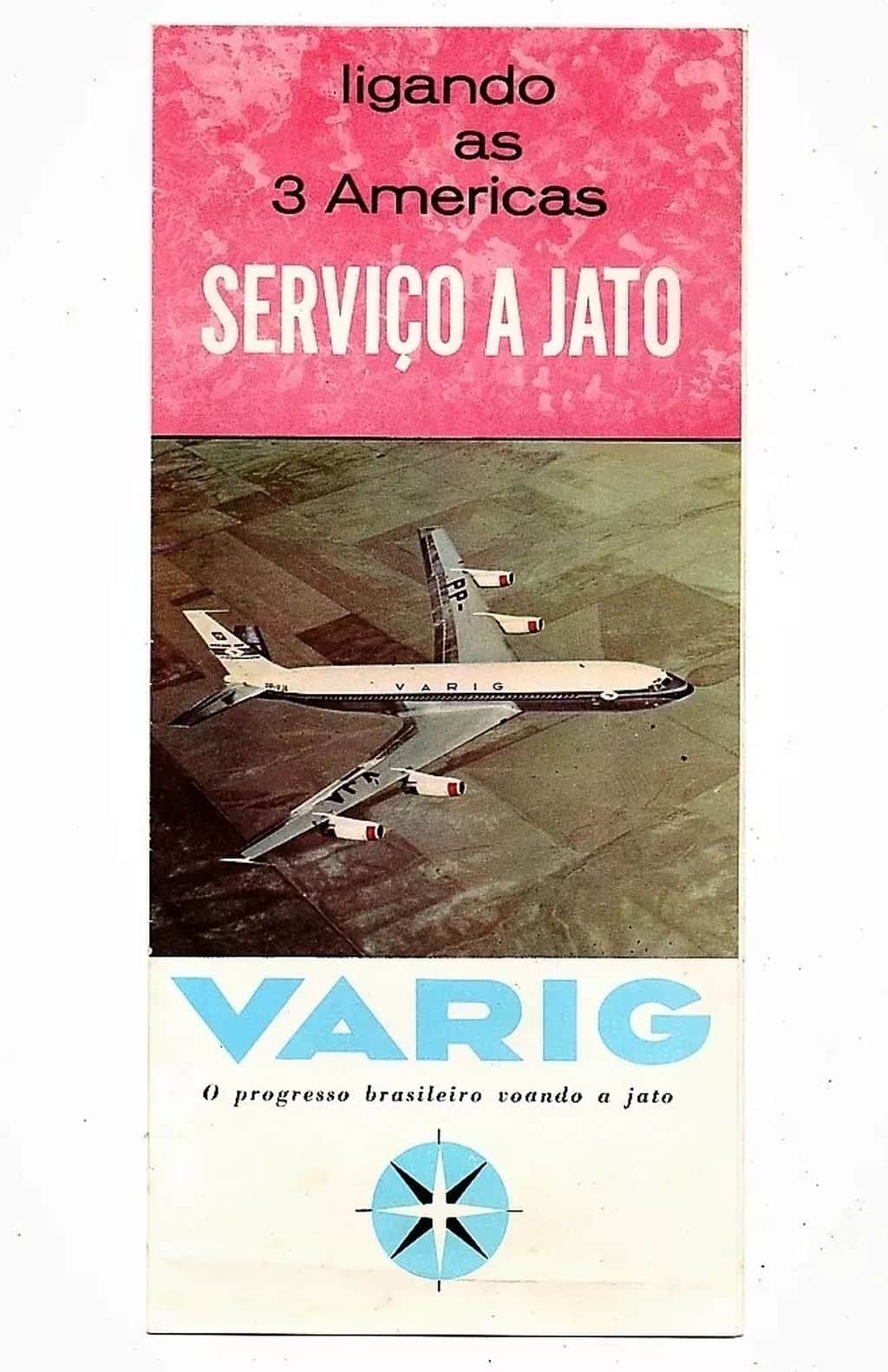 | Casa do Colecionador Propaganda Antiga Folder Varig Serviço A Jato - Anos 60