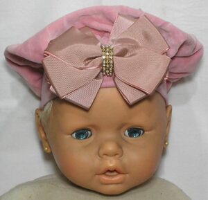 Touca Infantil Menina de 1 ano até 2 anos, Plush tipo aveludado com decoração frontal