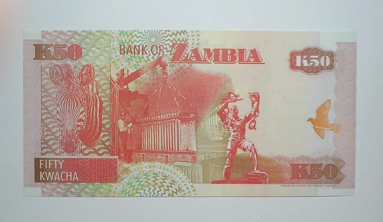 | Casa do Colecionador Zambia / Cédula Estrangeira / 50 Kwacha - 1992 / Impressa por Thomas de la Rue & company, Limited / Flor de Estampa