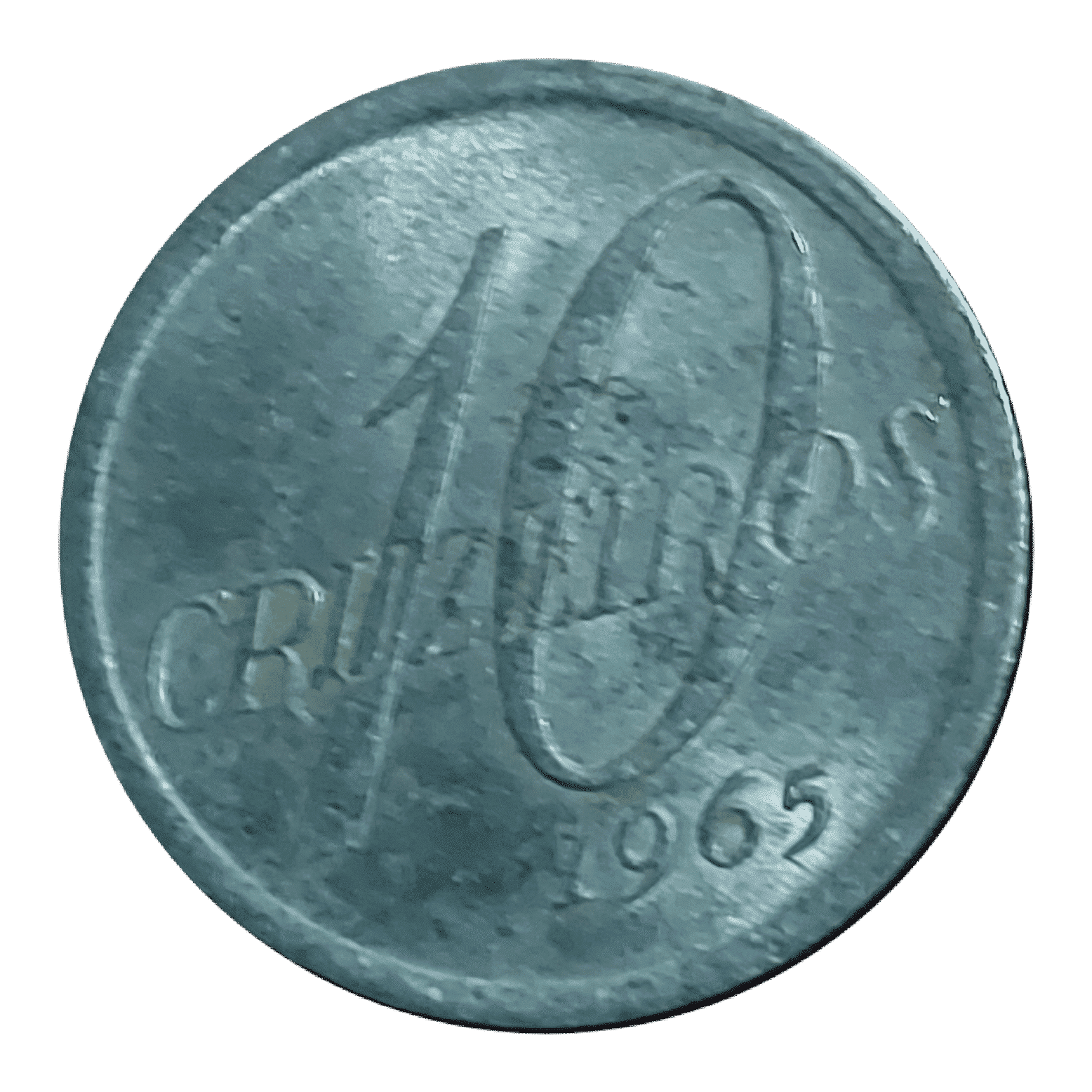 10 Cruzeiros 1965 Mapa Sku 757