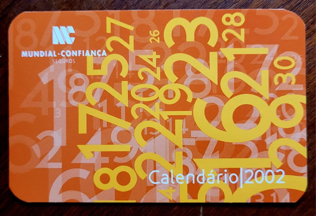 | Casa do Colecionador Calendário de Bolso (Tema Propaganda) Mundial Confiança - Seguros - Ano 2002