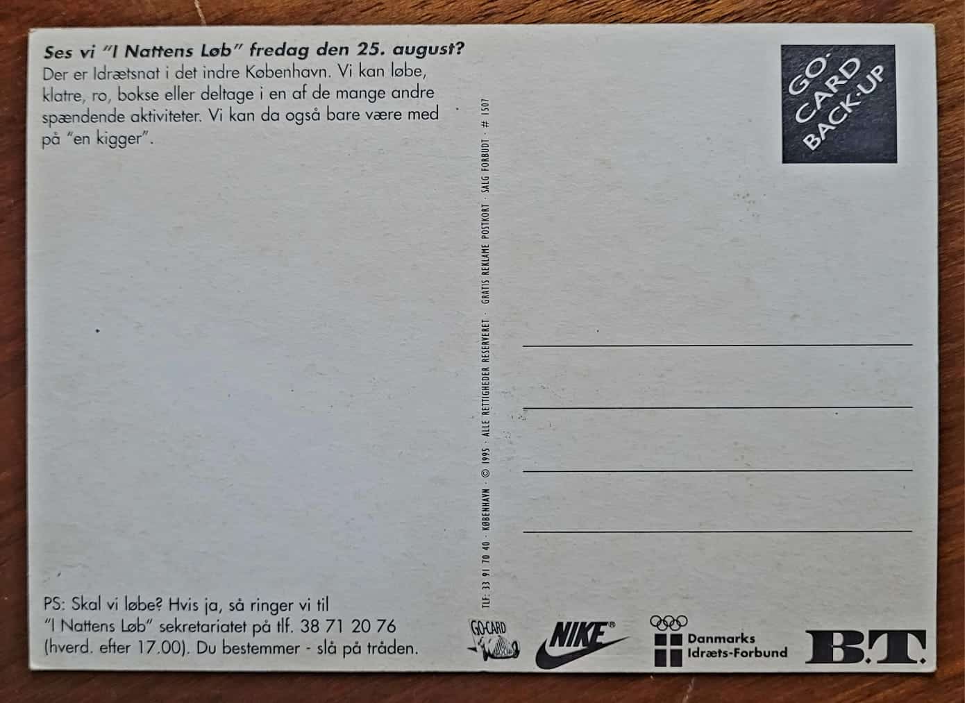 | Casa do Colecionador Cartão Postal Estrangeiro - Dinamarca - Idraets Natten - 1995