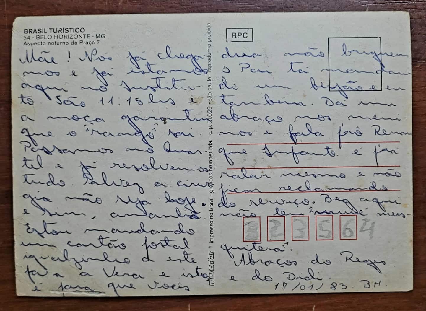 | Casa do Colecionador Cartão Postal – Minas Gerais (Belo Horizonte) Aspecto Noturno da Praça 7