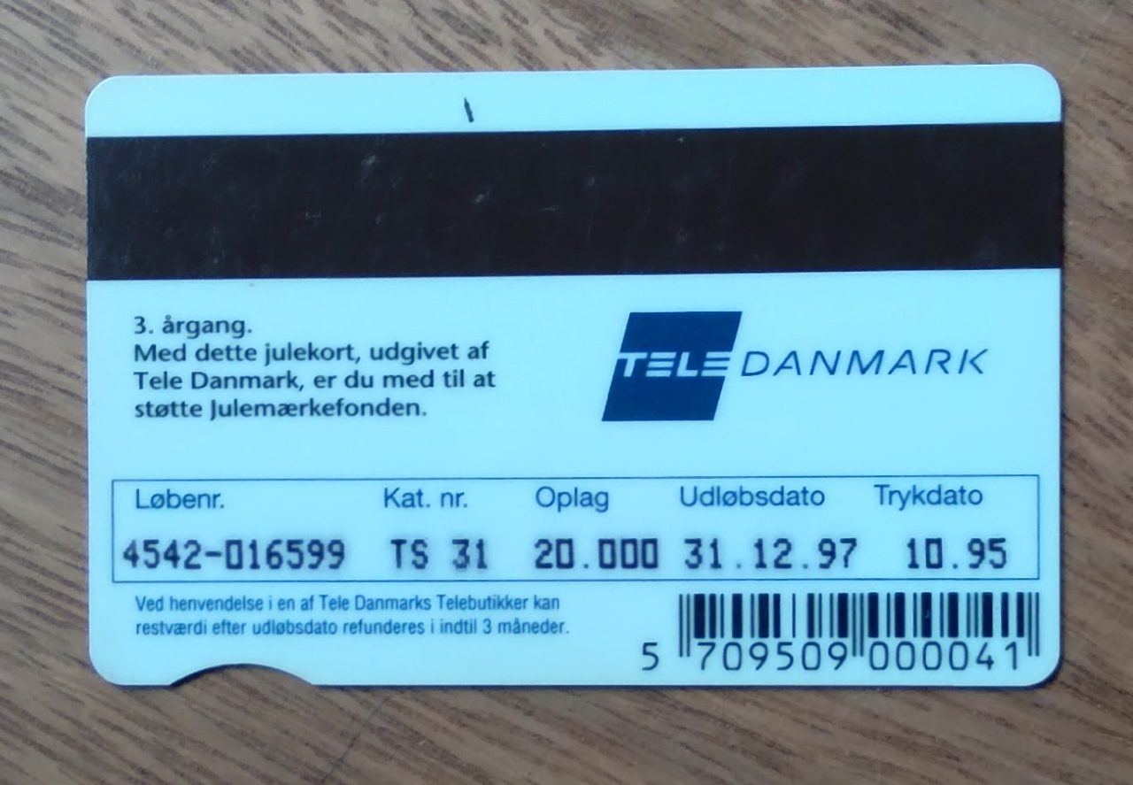| Casa do Colecionador Cartão telefone Dinamarca Teledanmark 1995. Gno.os trenó neve.