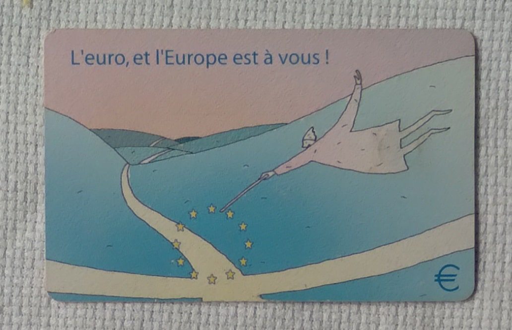 | Casa do Colecionador Cartão telefone Luxemburgo P&T chip 2001. O Euro Europa desenho.
