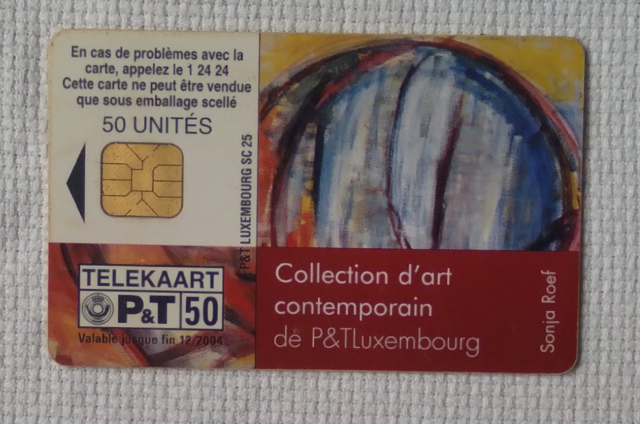| Casa do Colecionador Cartão telefone Luxemburgo P&T chip 2003. Art contemporânea Sonja Roef.