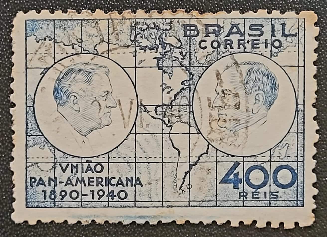 | Casa do Colecionador Comemorativos - RHM C0150 (Usado) 400 Réis - Cinquentenário da União Panamericana - 14/04/1940 (Selos do Brasil)