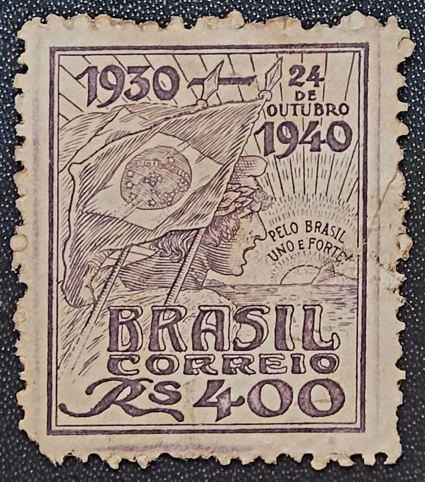 | Casa do Colecionador Comemorativos - RHM C0157 (Usado) 400 Réis - Decênio do Governo de Getúlio Vargas - 18/12/1940 (Selos do Brasil)