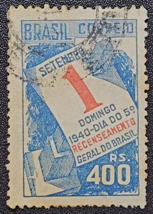 Comemorativos - RHM C0158 A (Usado - Variedade) 400 Réis - 5º Recenseamento Geral do Brasil - 14/01/1941 (Selos do Brasil)