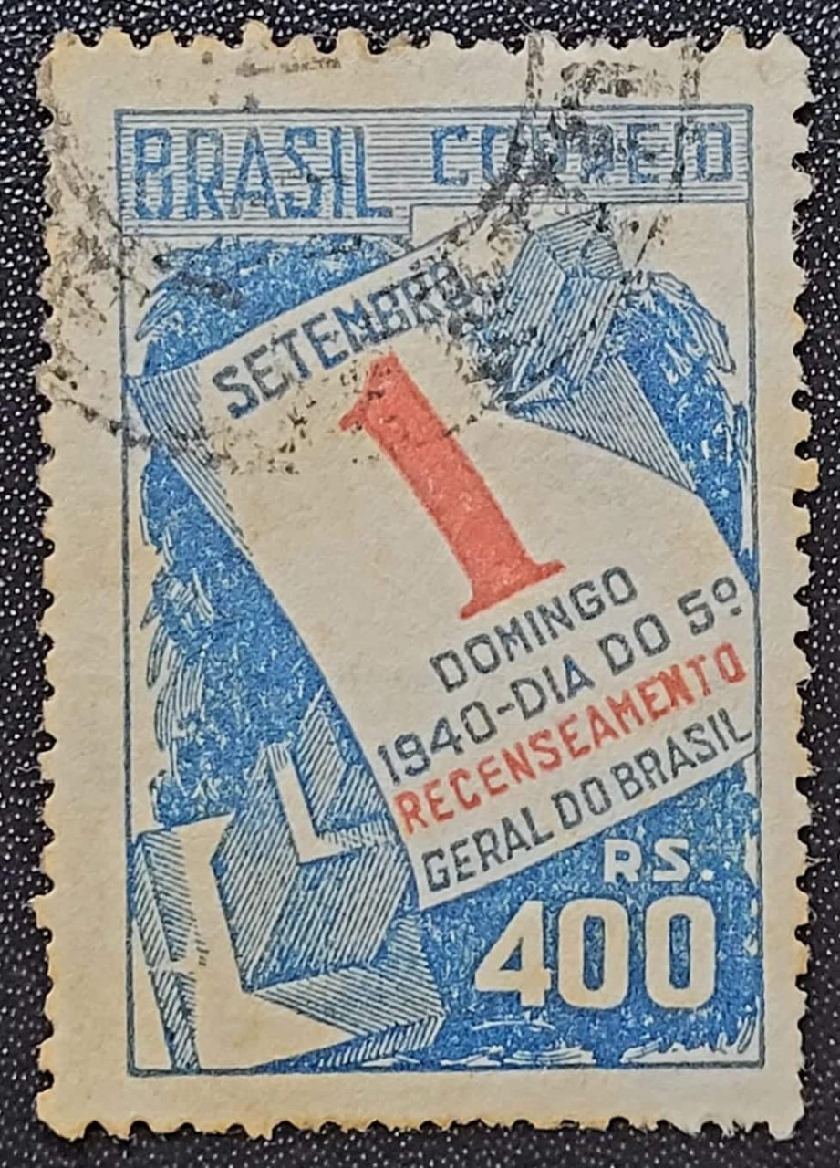 | Casa do Colecionador Comemorativos - RHM C0158 A (Usado - Variedade) 400 Réis - 5º Recenseamento Geral do Brasil - 14/01/1941 (Selos do Brasil)