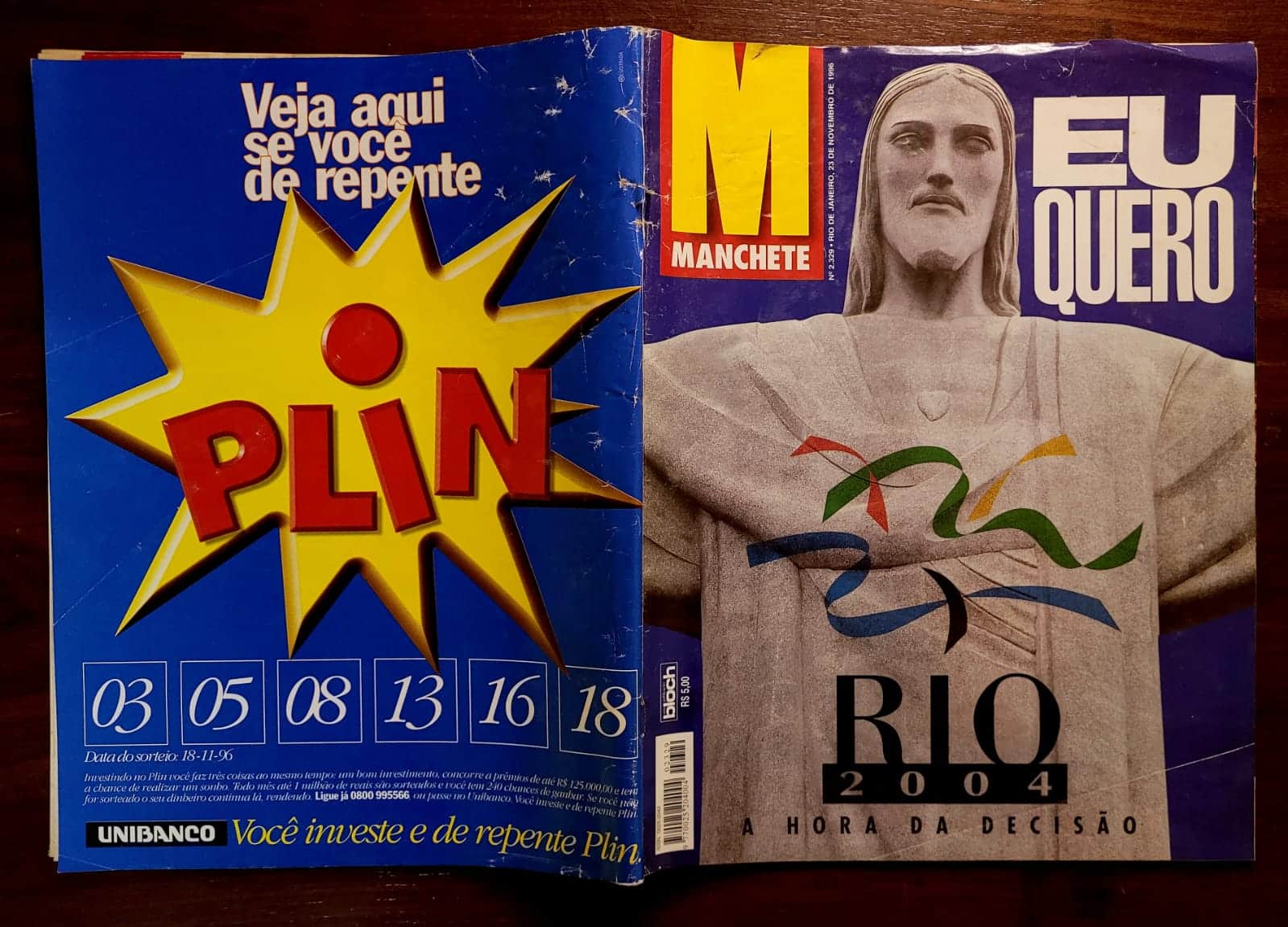| Casa do Colecionador Manchete Nº 2329 - Eu quero Rio 2004 - A Hora da Decisão - 23/11/1996