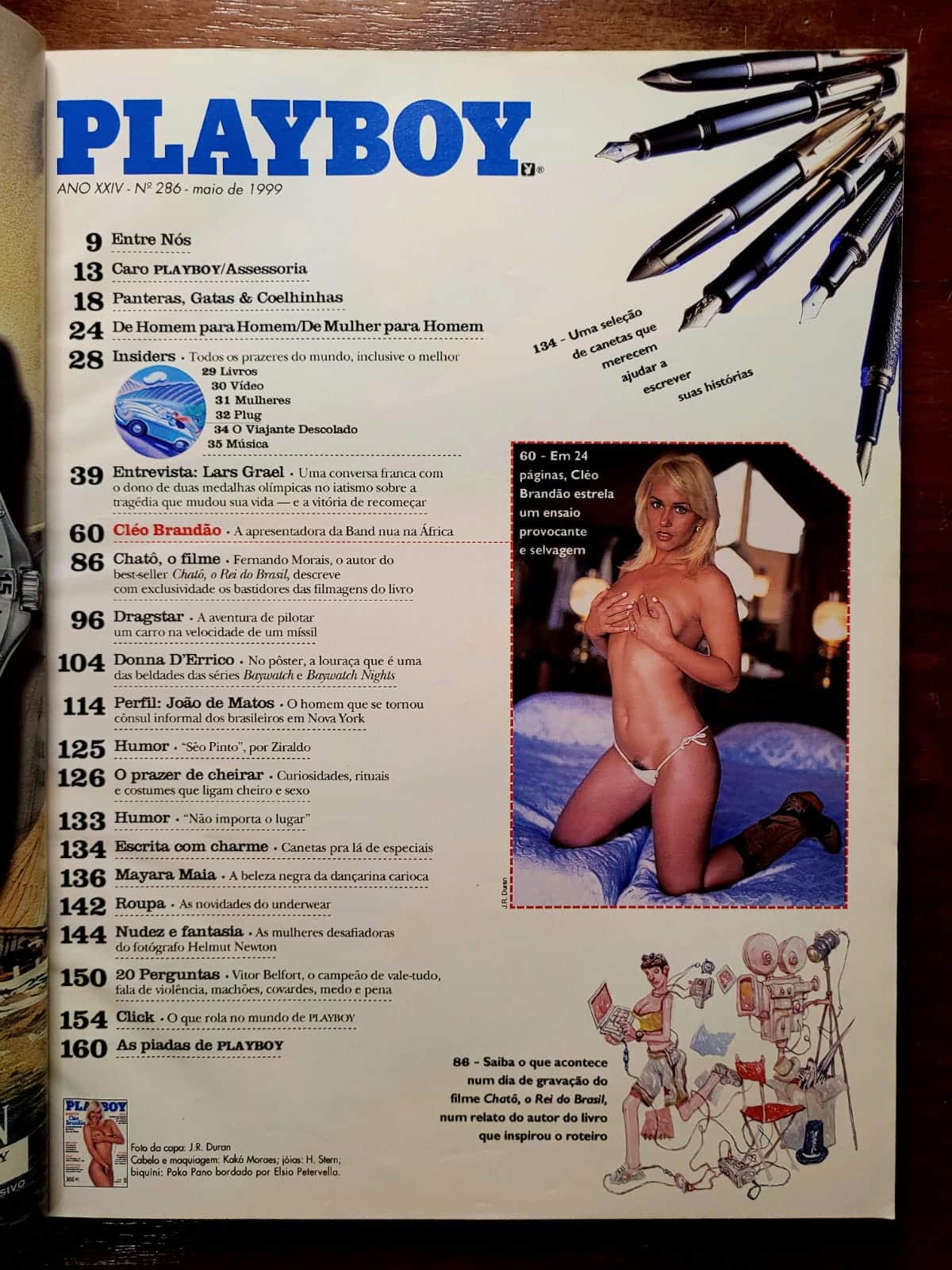 | Casa do Colecionador Playboy Nº 286 - Cléo Brandão (Revista com Pôster) Maio 1999