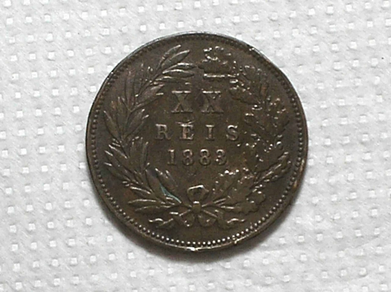| Casa do Colecionador Portugal) XX Réis - 1883 / D. Luiz I / 30mm / Bronze / Mbc / box54.2