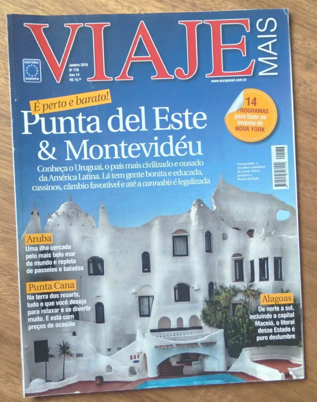 | Casa do Colecionador Revista em Espanhol Viaje mais 176 2016. Punta del Este e Montevideu.