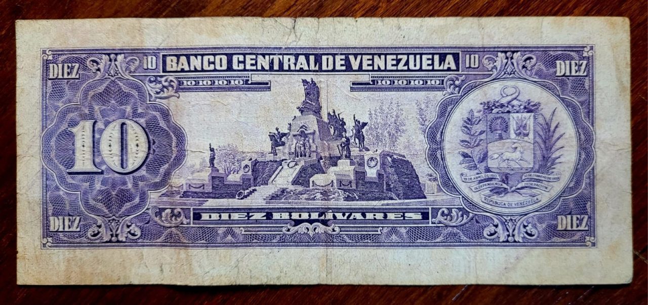 | Casa do Colecionador Venezuela - 10 Diez Bolívares - MBC (Cédula Estrangeira) 1974