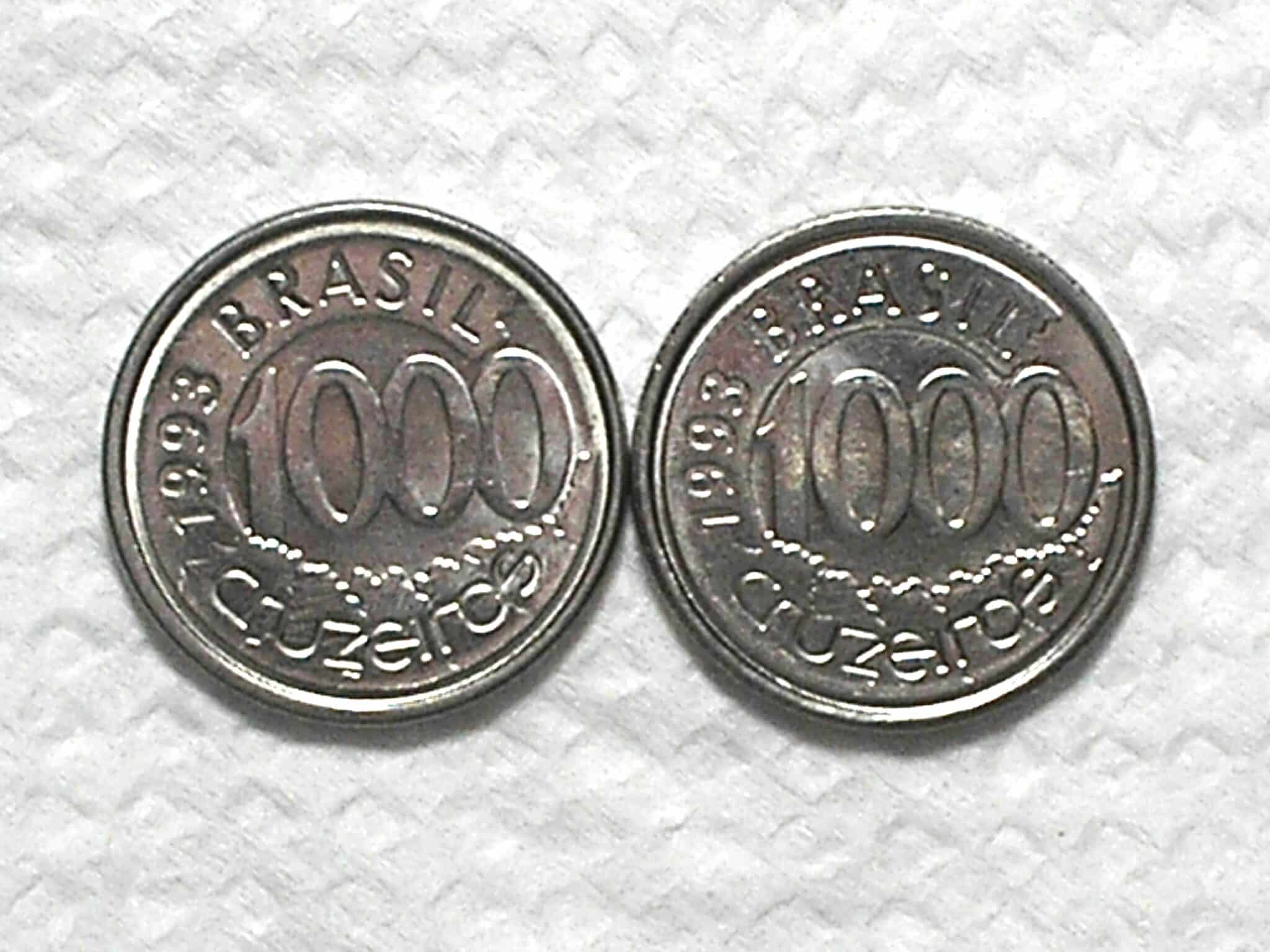 | Casa do Colecionador 1.000 Cruzeiros - 1993 / Peixe Acará / Duas moedas / Flor de Cunho / box55.1