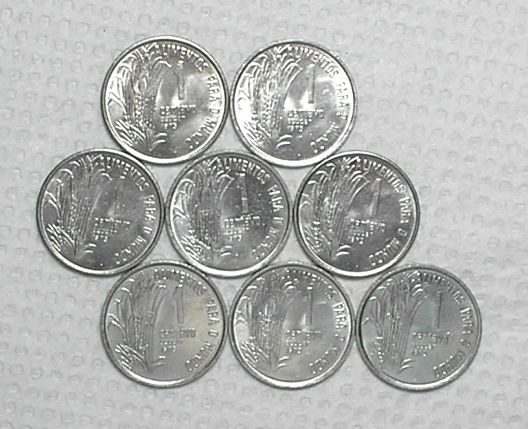 | Casa do Colecionador 8 moedas da Fao) 1 Centavo - 1975 / Cana / Escassa / Flor de cunho / box55.1