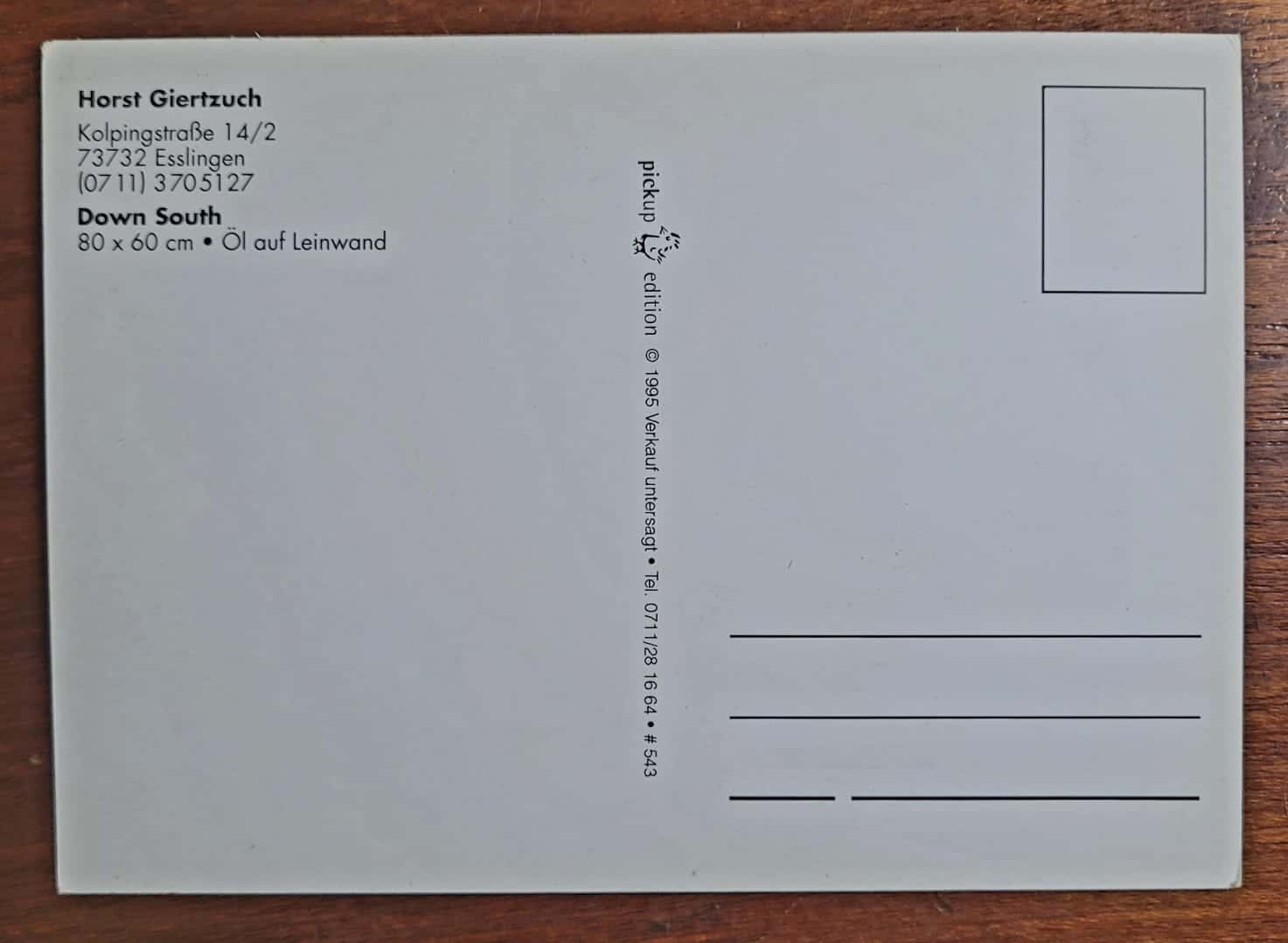 | Casa do Colecionador Cartão Postal Estrangeiro - Alemanha - Horst Giertzuch