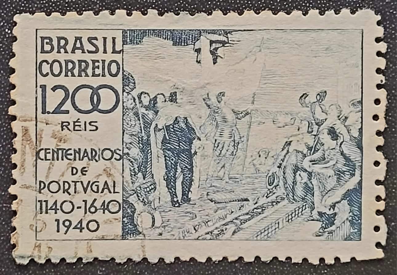 | Casa do Colecionador Comemorativos - RHM C0162 (Usado) 1.200 Réis - 8º Centenário da Independência e 3º da Restauração de Portugal - 01/12/1940 (Selos do Brasil)