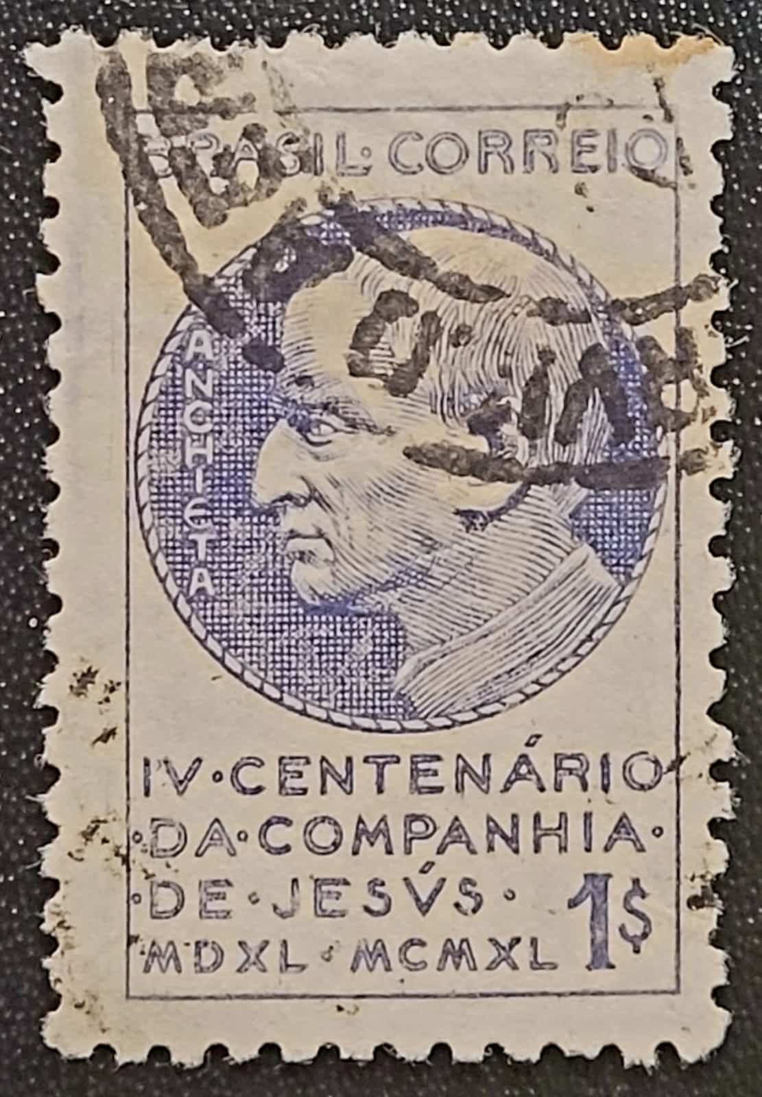 | Casa do Colecionador Comemorativos - RHM C0168 (Usado) 1$ - 4º Centenário da Companhia de Jesus - 01/08/1941 (Selos do Brasil)
