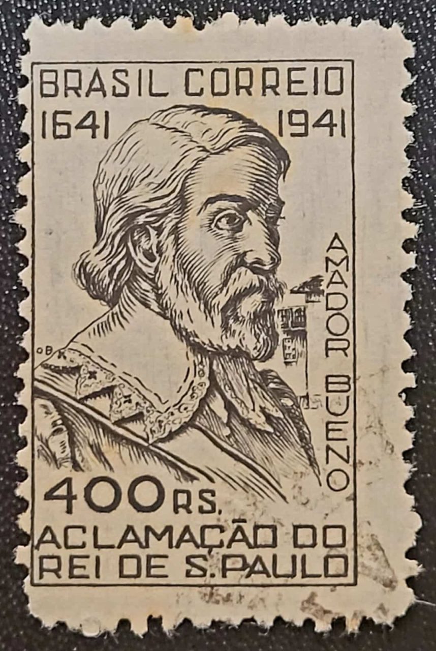 | Casa do Colecionador Comemorativos - RHM C0169 (Usado) 400 Réis - Tricentenário da Aclamação de Amador Bueno a Rei de São Paulo - 20/10/1941 (Selos do Brasil)