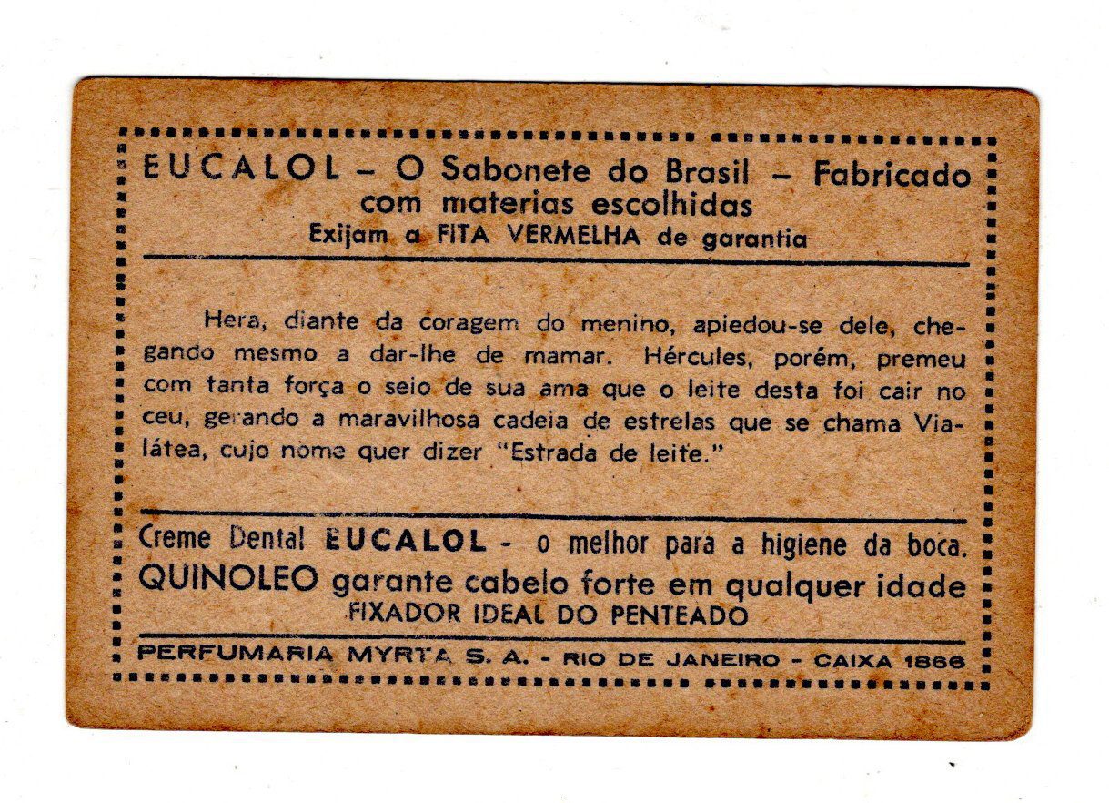 | Casa do Colecionador Estampas Eucalol Lendas da Antiguidade - Hercules - Serie 203 - Estampa 2