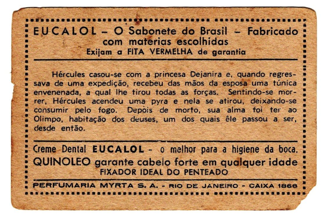 | Casa do Colecionador Estampas Eucalol Lendas da Antiguidade - Hercules - Serie 203 - Estampa 6