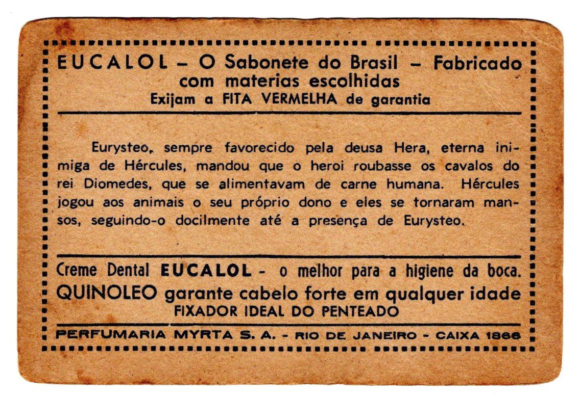 | Casa do Colecionador Estampas Eucalol Lendas da Antiguidade - Hercules - Serie 203 - Estampa 8