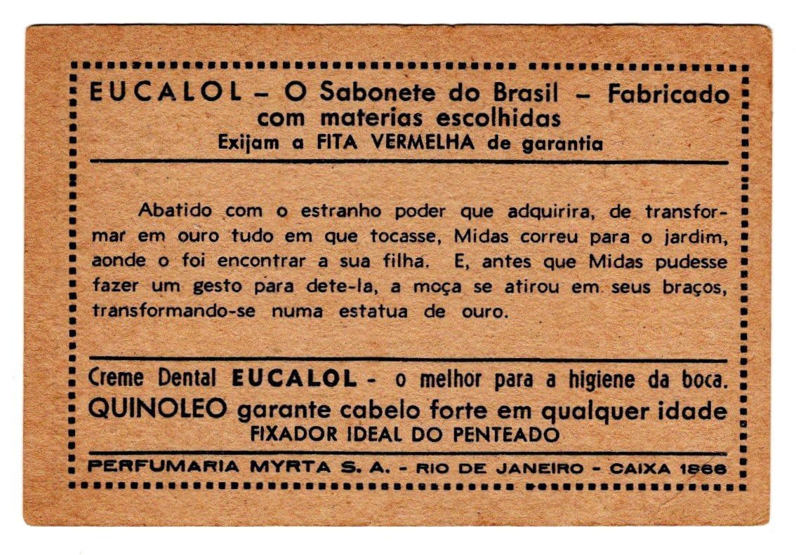 | Casa do Colecionador Estampas Eucalol Lendas da Antiguidade - Midas - Serie 210 - Estampa 4