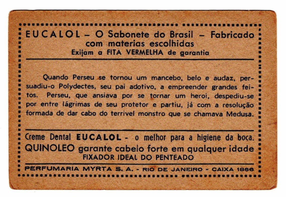 | Casa do Colecionador Estampas Eucalol Lendas da Antiguidade - Perseu - Serie 206 - Estampa 5