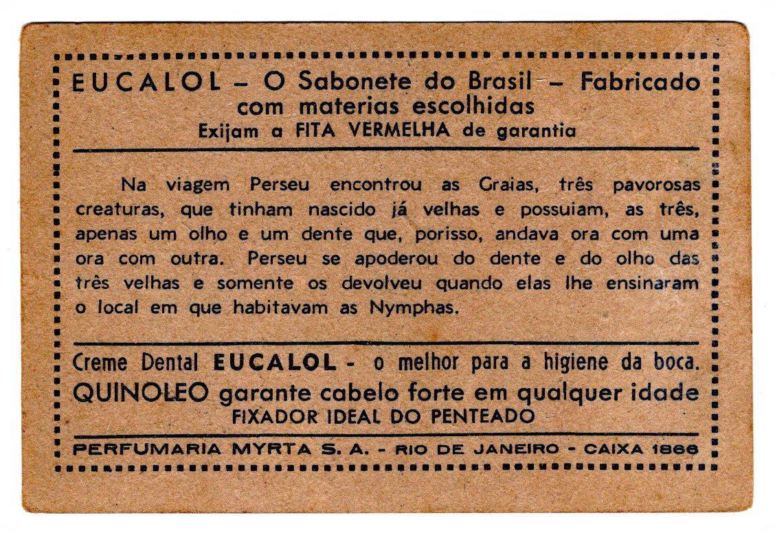 | Casa do Colecionador Estampas Eucalol Lendas da Antiguidade - Perseu - Serie 206 - Estampa 6