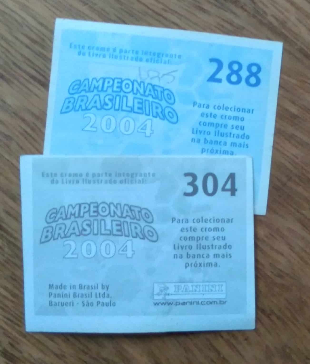 | Casa do Colecionador Figurinhas Panini Campeonato Brasileiro 2004. Valor de cada uma.