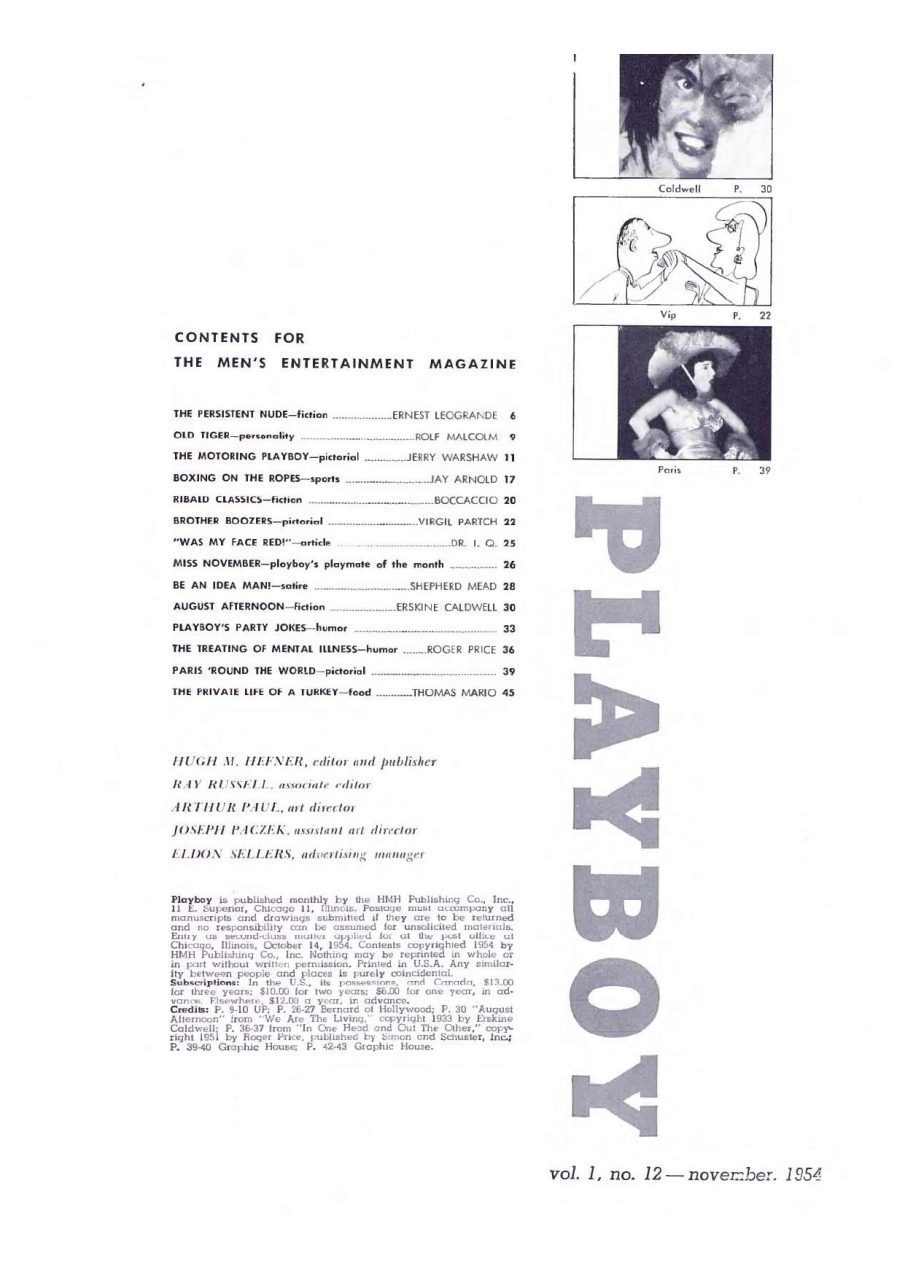 | Casa do Colecionador Playboy Americana Nº 012 em PDF - Diane Hunter - Novembro de 1954