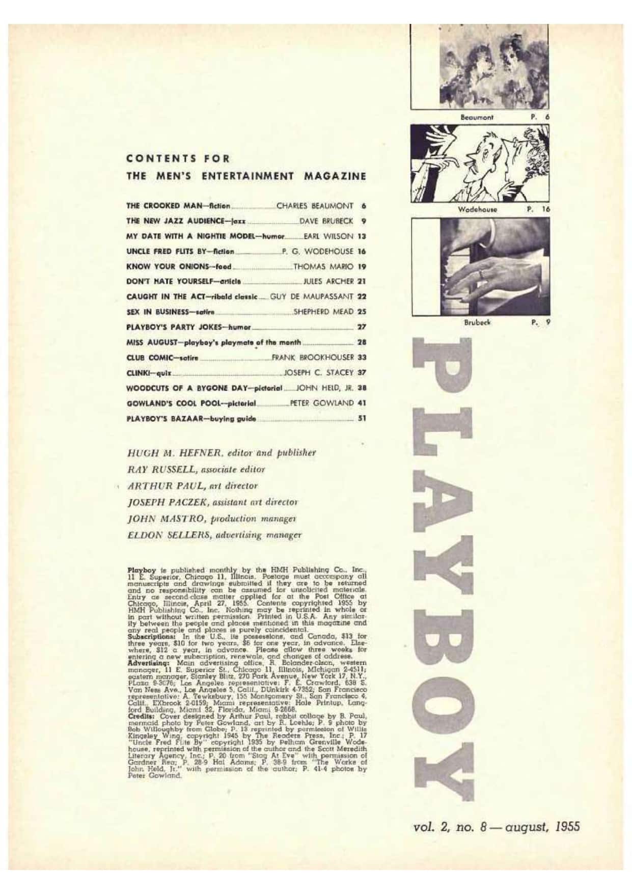 | Casa do Colecionador Playboy Americana Nº 020 em PDF - Pat Lawler - Agosto de 1955