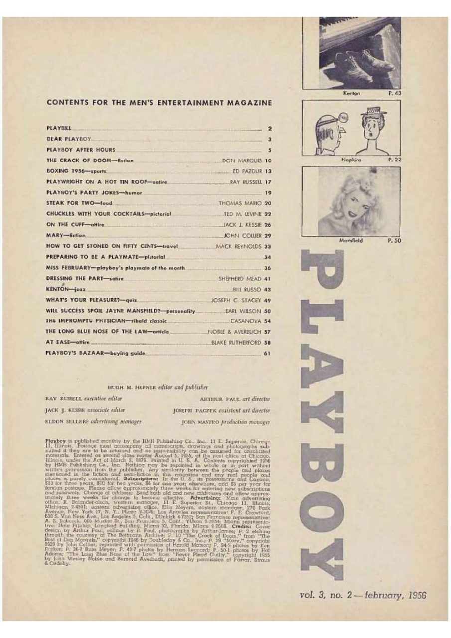 | Casa do Colecionador Playboy Americana Nº 026 em PDF - Marguerite Empey - Fevereiro de 1956