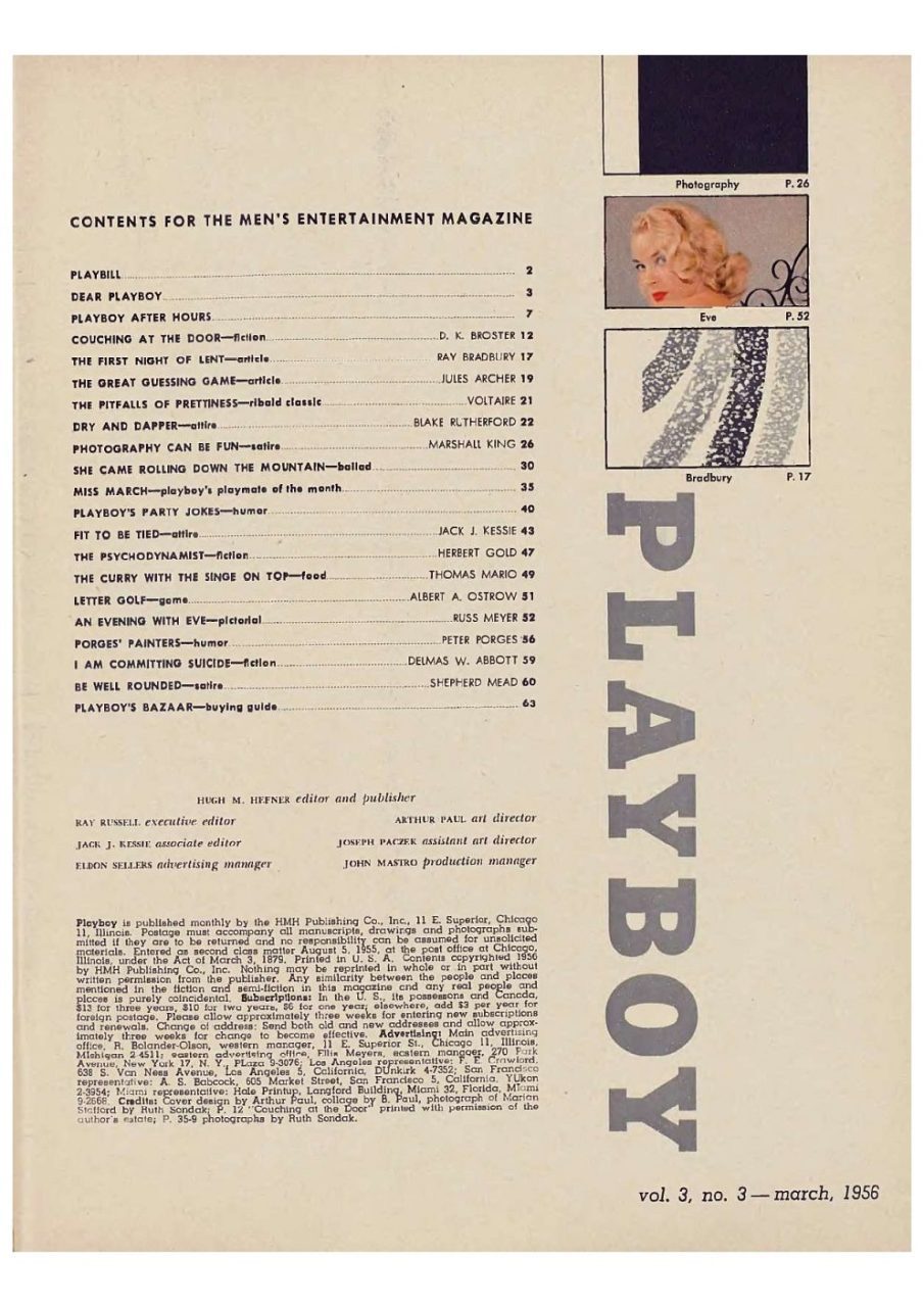 | Casa do Colecionador Playboy Americana Nº 027 em PDF - Marian Stafford - Março de 1956