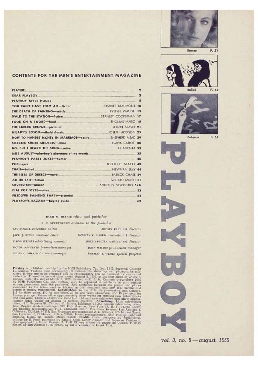 | Casa do Colecionador Playboy Americana Nº 032 em PDF - Jonnie Nicely - Agosto de 1956