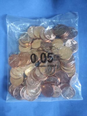 Sachê 5 Centavos Holanda - Lacrado com 100 Moedas Flor de Cunho