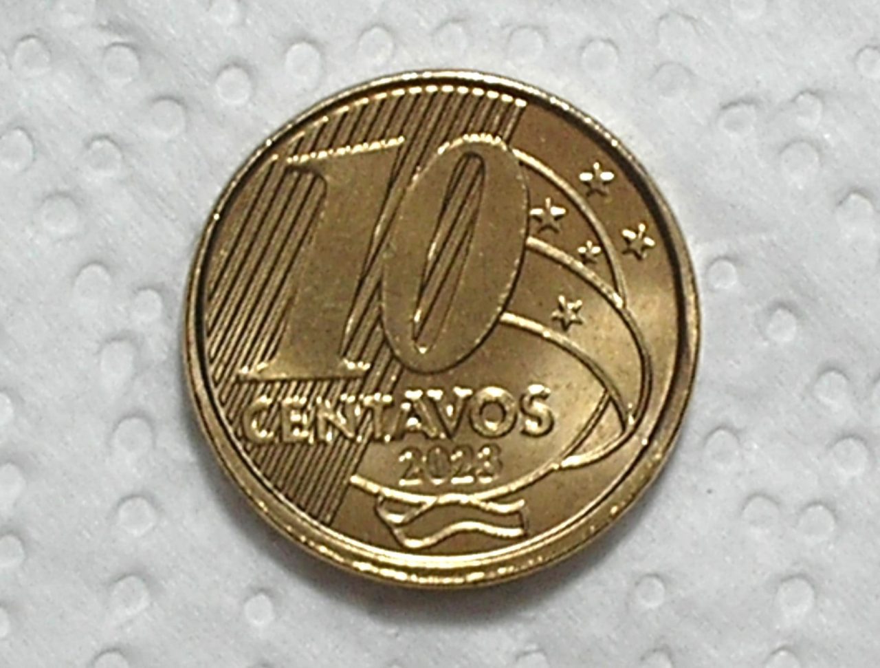 | Casa do Colecionador 10 Centavos - 2023 / Grande empastamento em D.Pedro I. - Inédidta / Fc / Cod. 120.2
