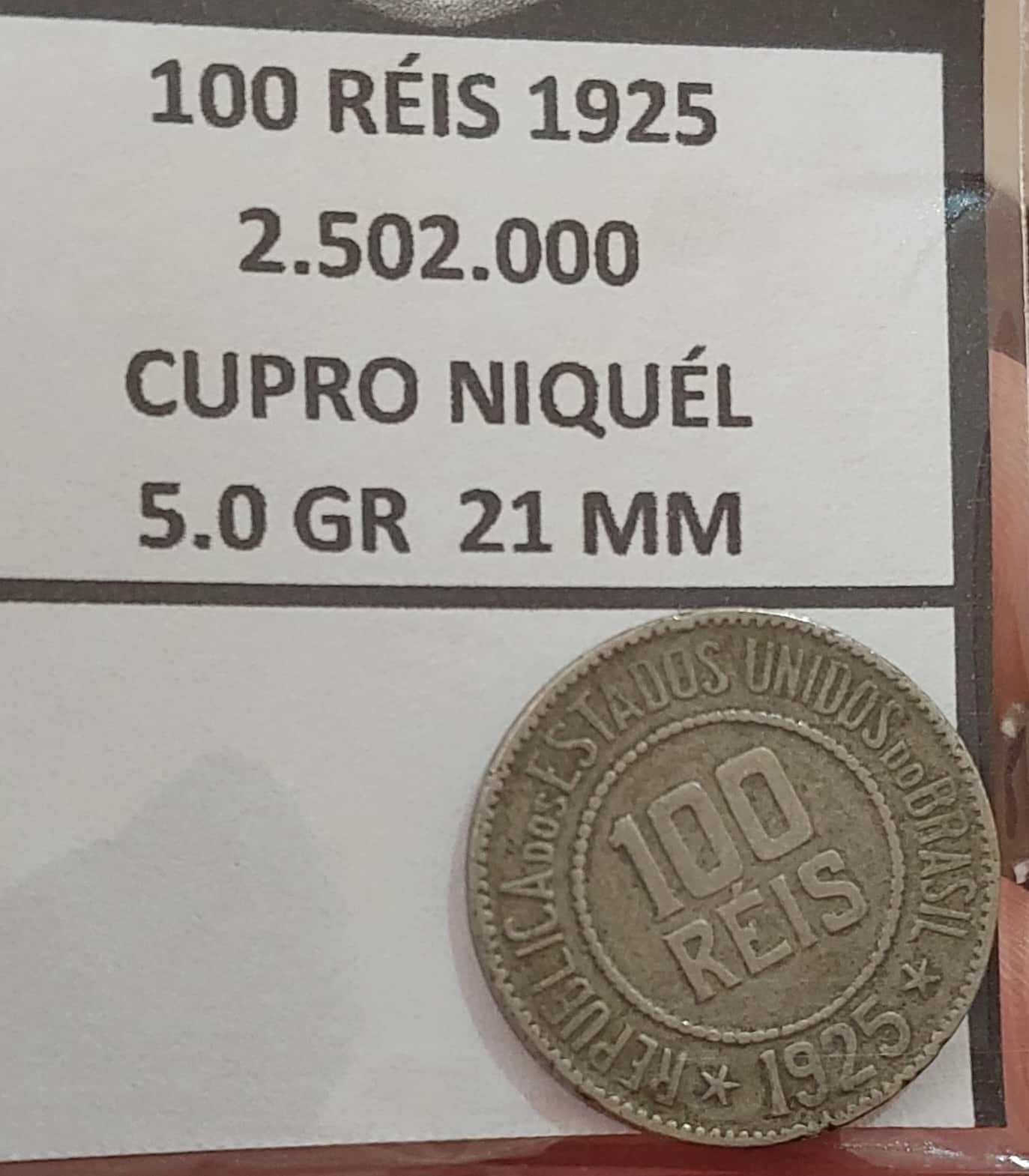 100 Réis 1925 Sku 1094