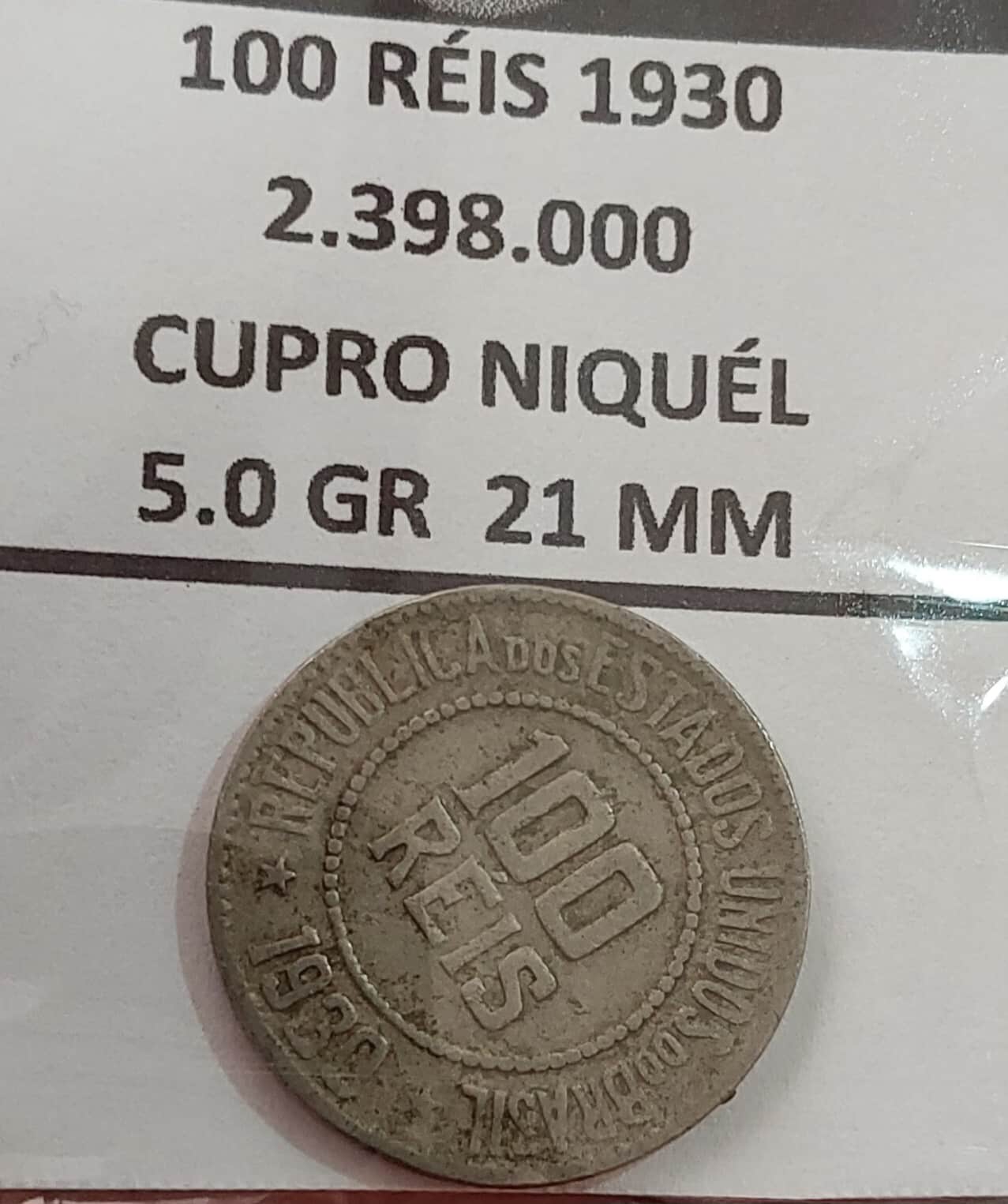 100 Réis 1930 Sku 1092