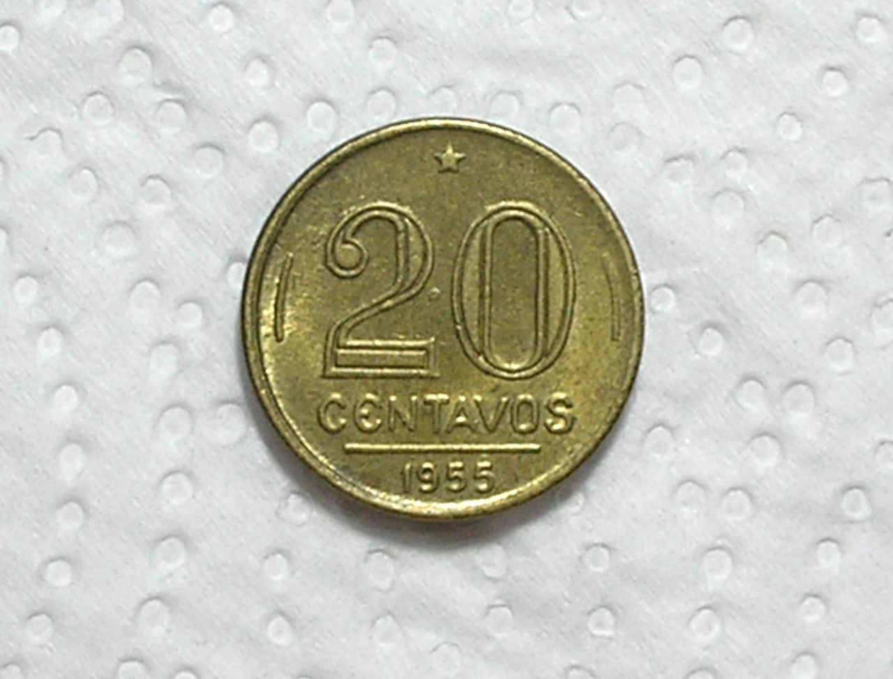| Casa do Colecionador : 20 Centavos - 1955 / Ponto entre 20 / Escassa / Sob / cod.300