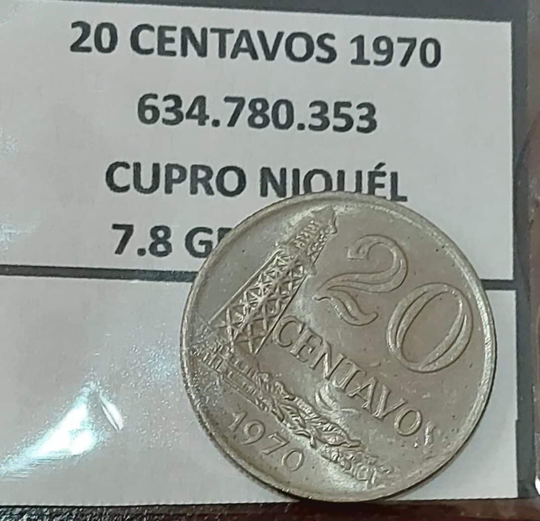 20 Centavos 1970 Sku 1071
