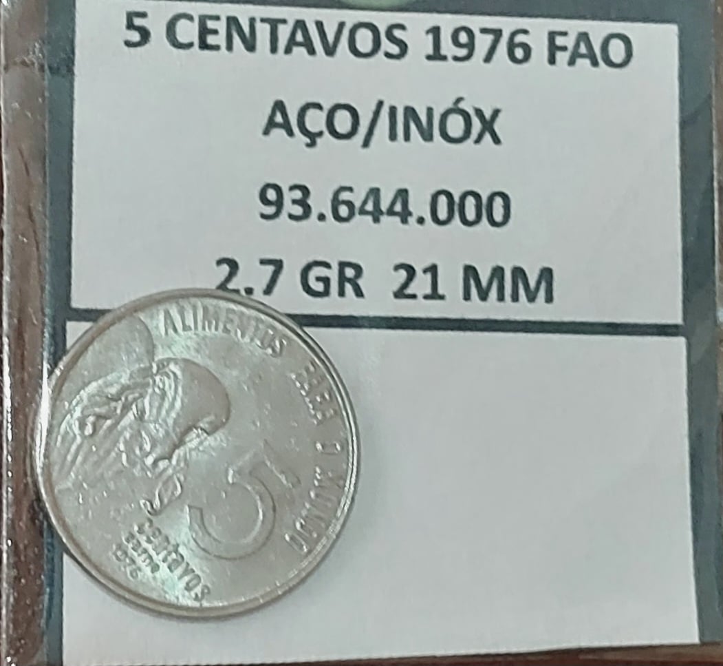 | Casa do Colecionador 5 Centavos 1976 FAO Sku 1070