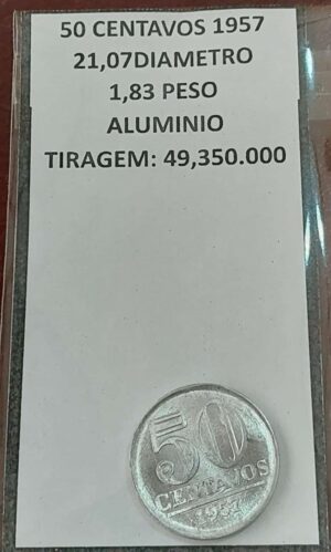 50 Centavos 1957 Sob/Fc Sku 1079