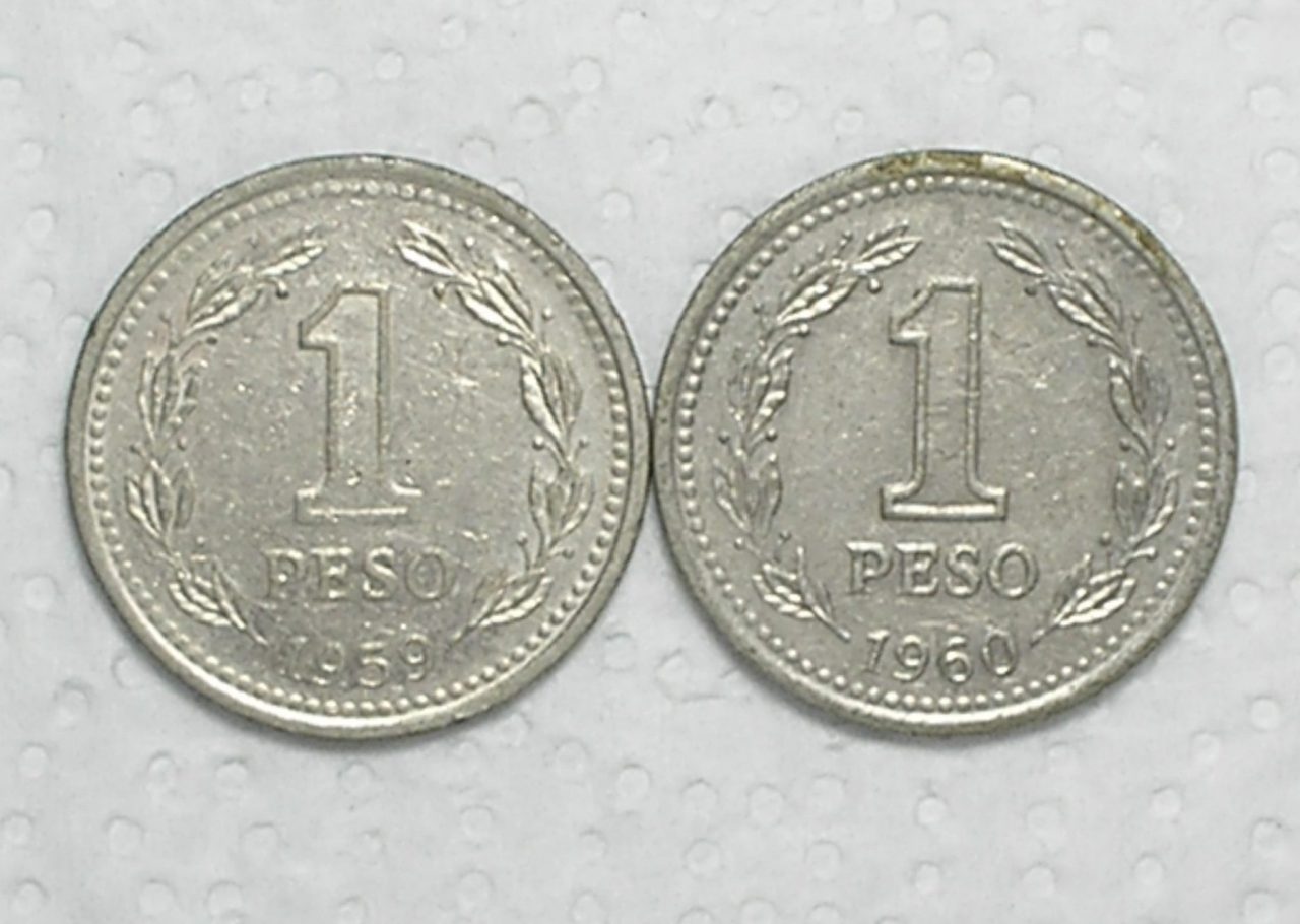 | Casa do Colecionador Argentina) 1 Peso - 1959/1960 / Ni/St / Sob / box56
