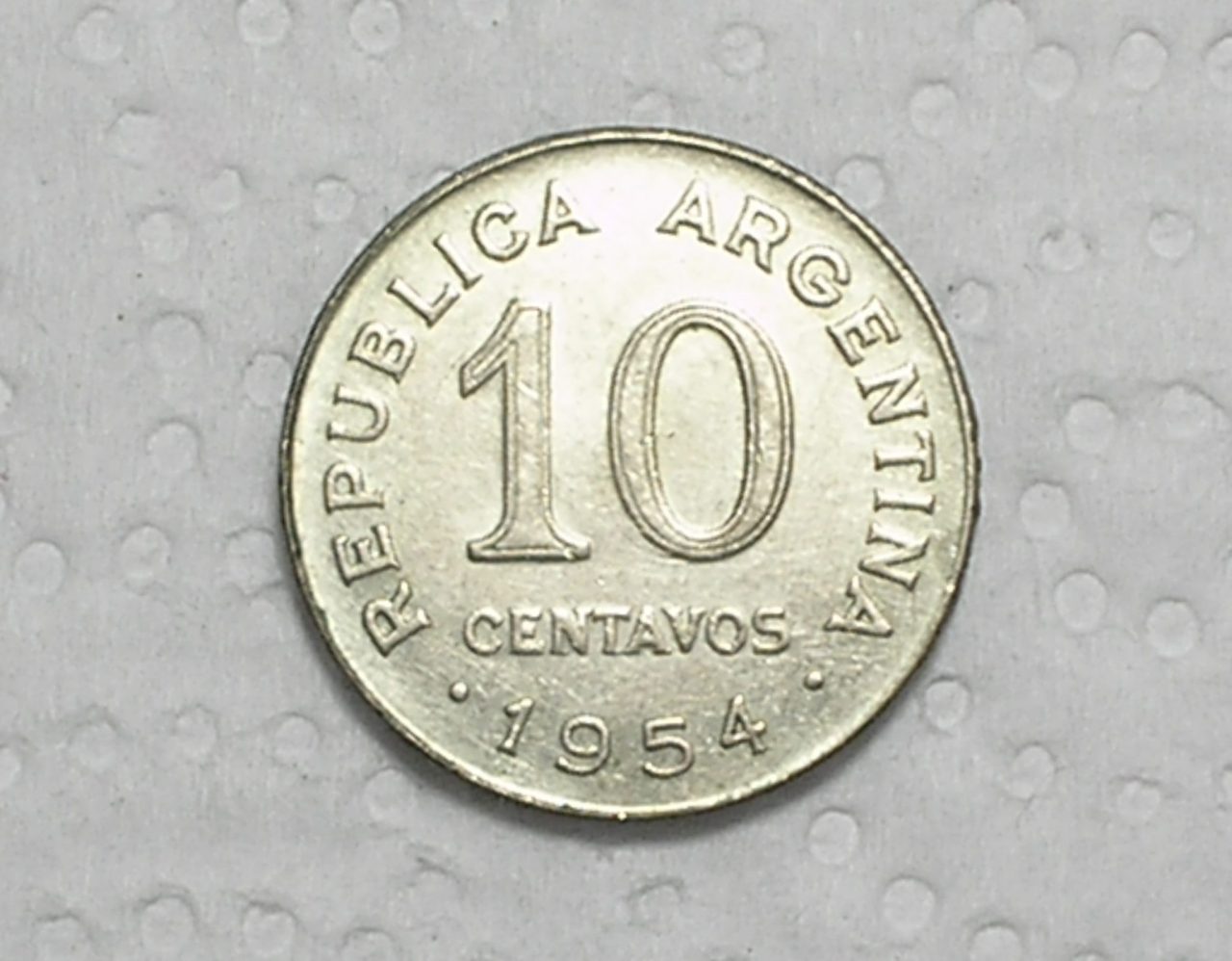 | Casa do Colecionador Argentina 10 Centavos 1954 Small Head Ni Sob Box56