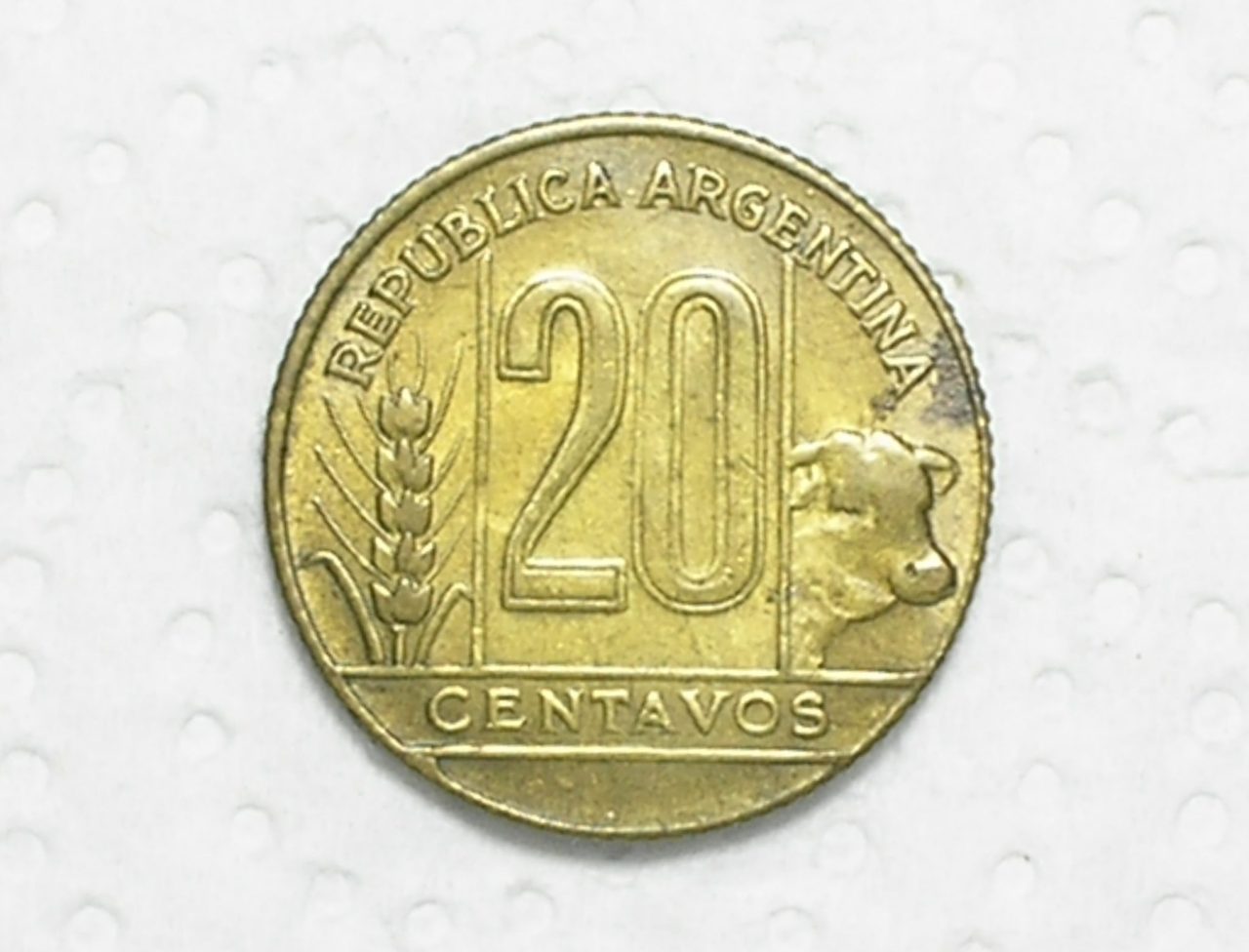 | Casa do Colecionador Argentina) 20 Centavos - 1949 / Bz/Al / box56